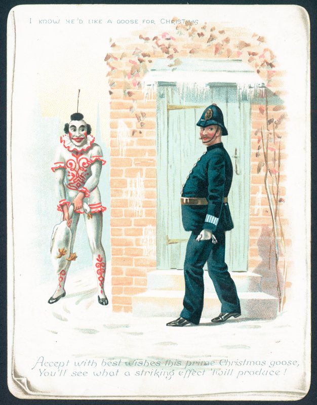 Clown che aspetta il poliziotto con un