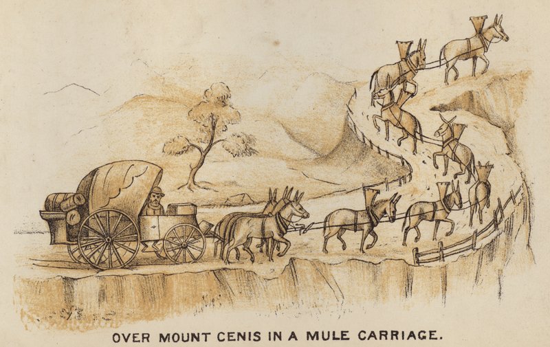 Carrozze e trasporti: Attraverso il Monte Cenis in una carrozza trainata da muli da English School