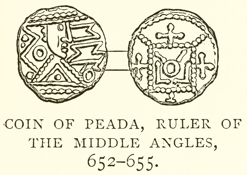 Moneta di Peada, Sovrano degli Angli Centrali, 652-655 da English School