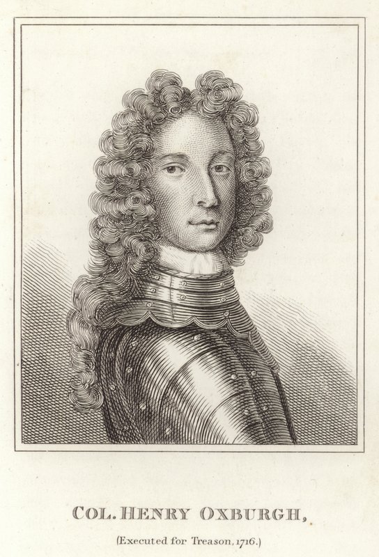 Colonnello Henry Oxburgh, giustiziato per tradimento, 1716 da English School