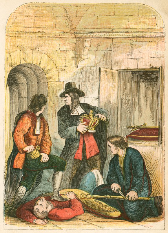 Il colonnello Blood ruba i gioielli della corona dalla Torre da English School