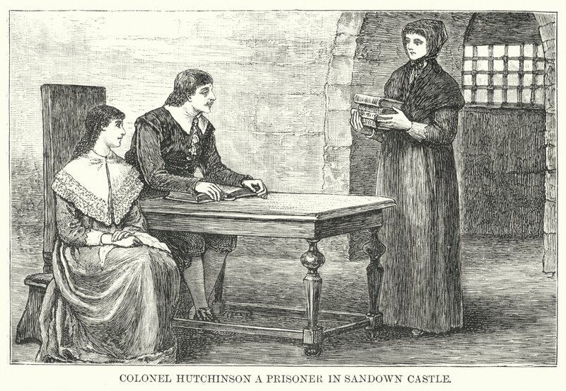 Il colonnello Hutchinson prigioniero nel castello di Sandown da English School