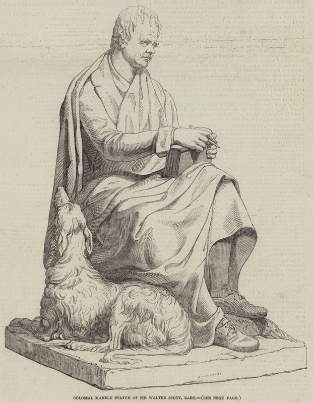 Statua colossale in marmo di Sir Walter Scott, baronetto (incisione) da English School