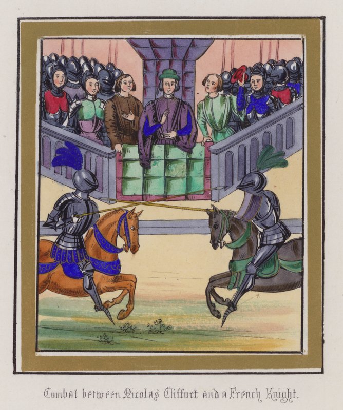 Combattimento tra Nicholas Clifford e un cavaliere francese da English School
