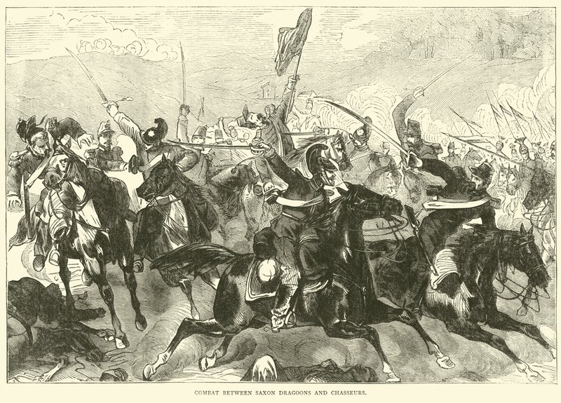 Combattimento tra Dragoni Sassoni e Cacciatori, settembre 1870 da English School