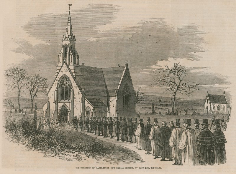 Consacrazione del nuovo cimitero di Marylebone da English School