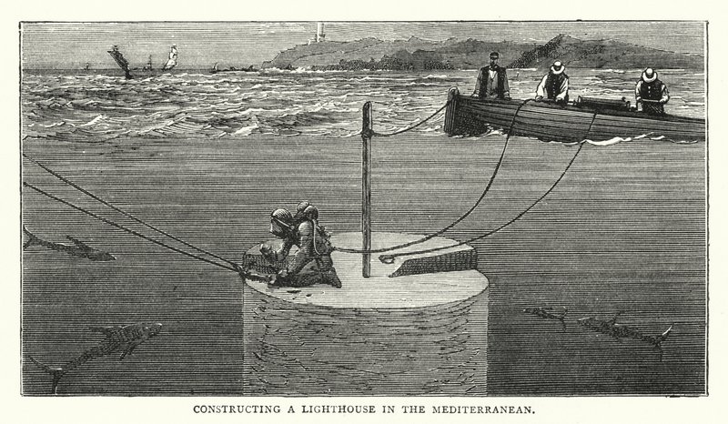 Costruzione di un faro nel Mediterraneo da English School