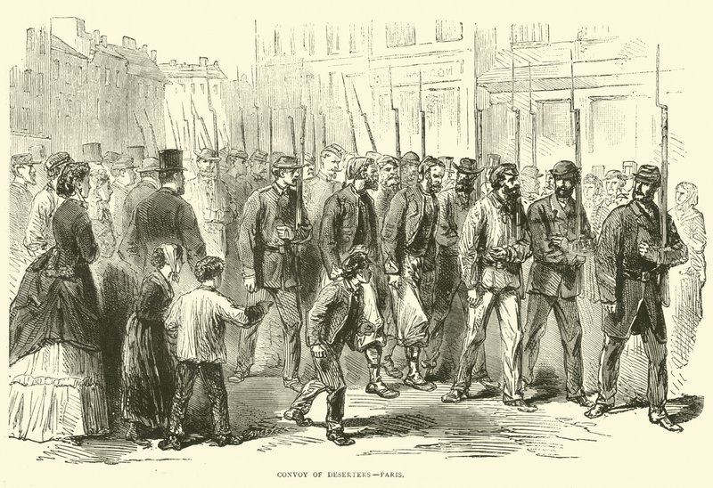 Convoglio di disertori a Parigi da English School
