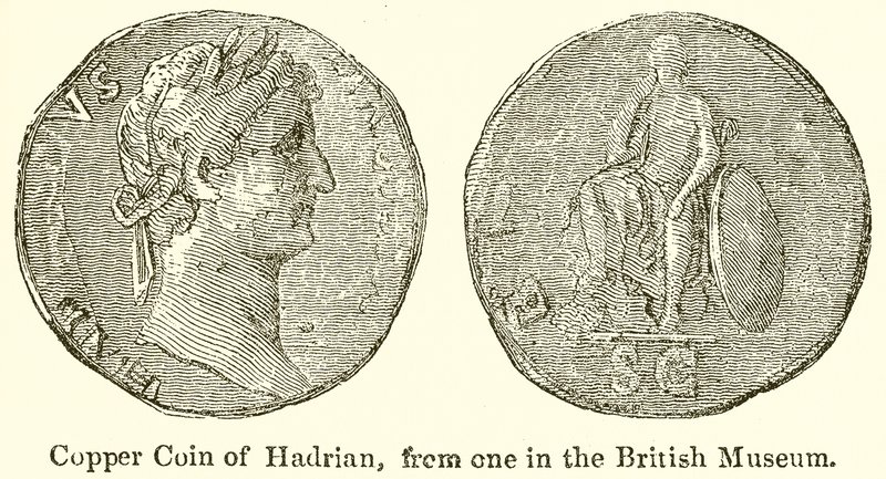 Moneta di rame di Adriano, da una nel British Museum da English School
