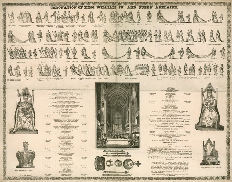 Incoronazione del Re Guglielmo IV e della Regina Adelaide da English School