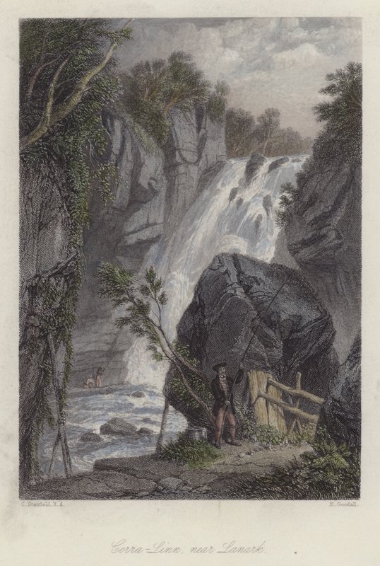 Corra Linn, vicino a Lanark, Scozia da English School