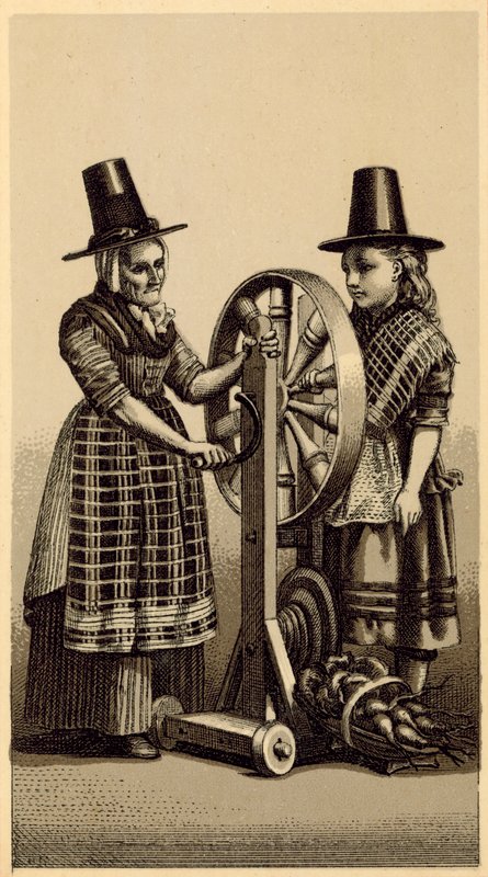 Costumi del Galles: Filatrice da English School