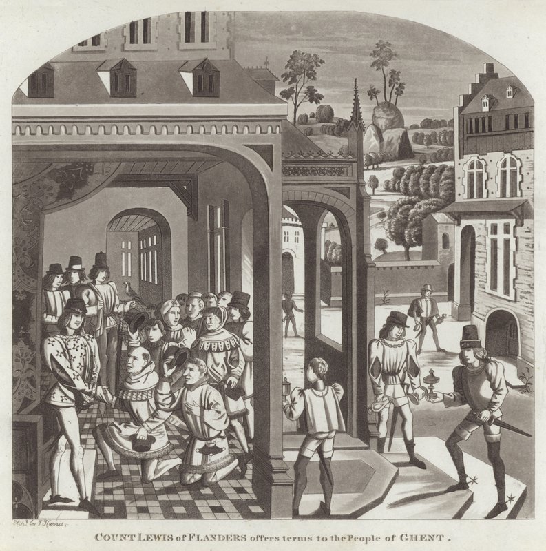 Il conte Luigi delle Fiandre offre condizioni al popolo di Gand da English School