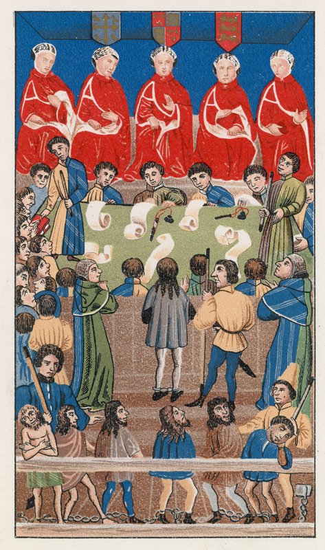 Corte del banco del re, tempo di re Enrico VI da English School