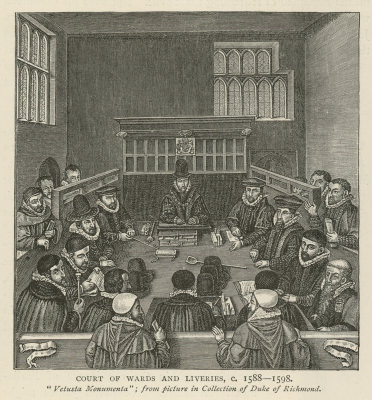 Corte dei Wards e Liveries, circa 1588-1589 da English School