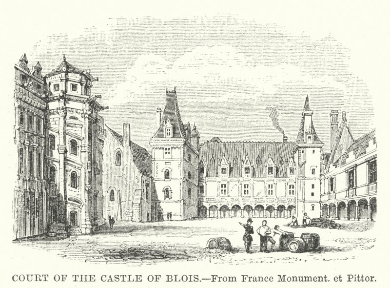 Corte del castello di Blois (incisione) da English School