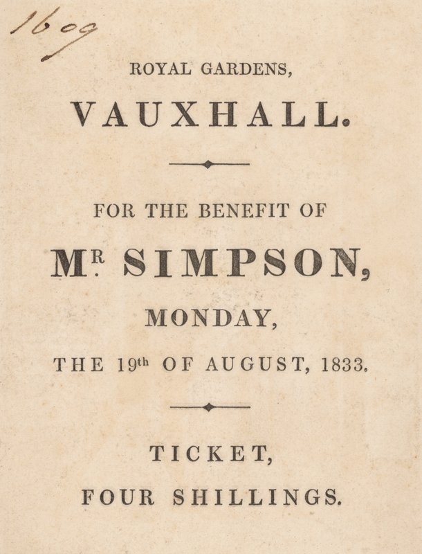 Copertina di un programma per un beneficio in memoria di Mr C H Simpson da English School