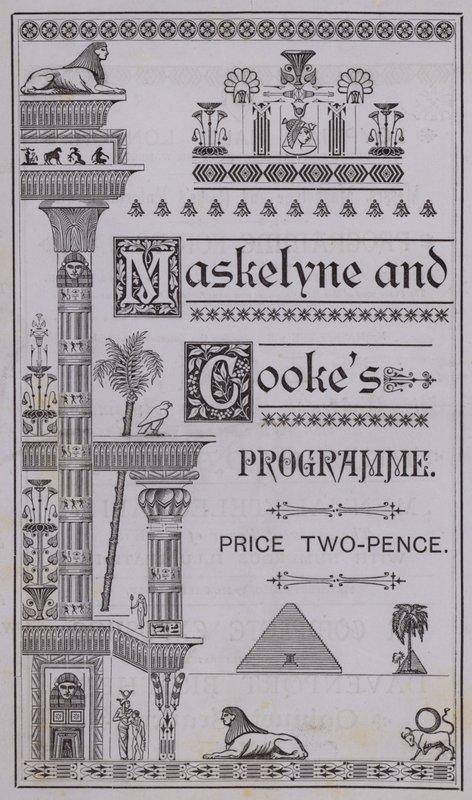 Copertina del programma per The Egyptian Hall da English School