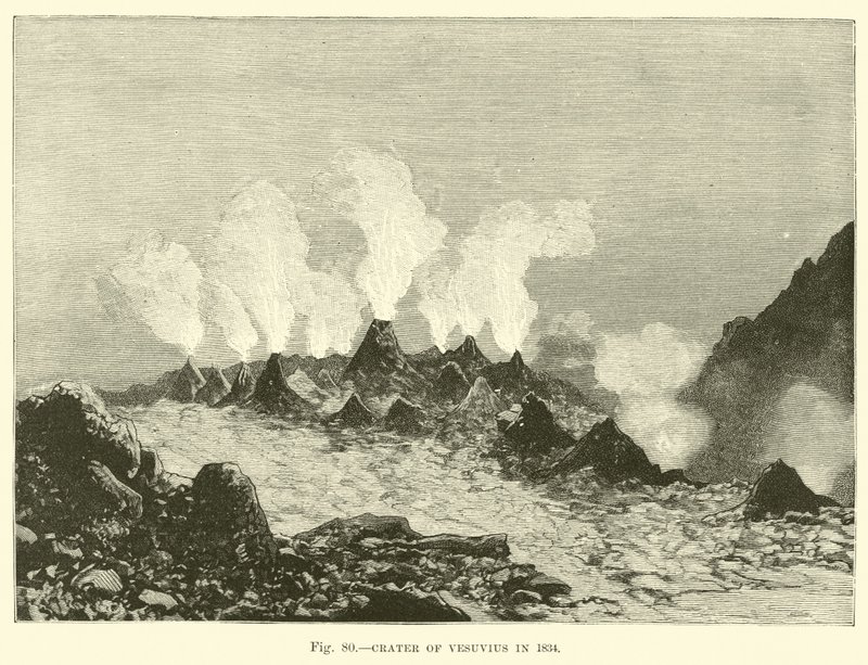 Cratere del Vesuvio nel 1834 da English School