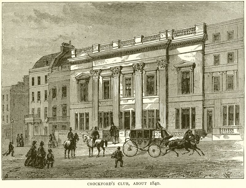 Crockfords Club, circa 1840 da English School