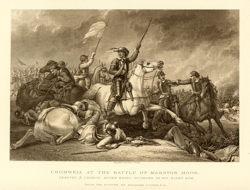 Cromwell alla battaglia di Marston Moor da English School