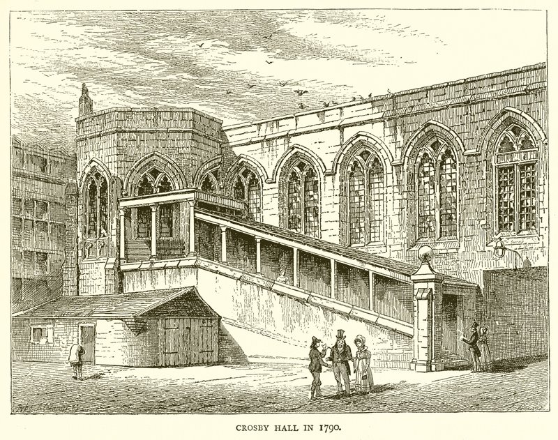 Crosby Hall nel 1790 da English School