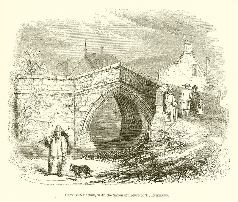 Ponte di Croyland, con la scultura sassone di Sant