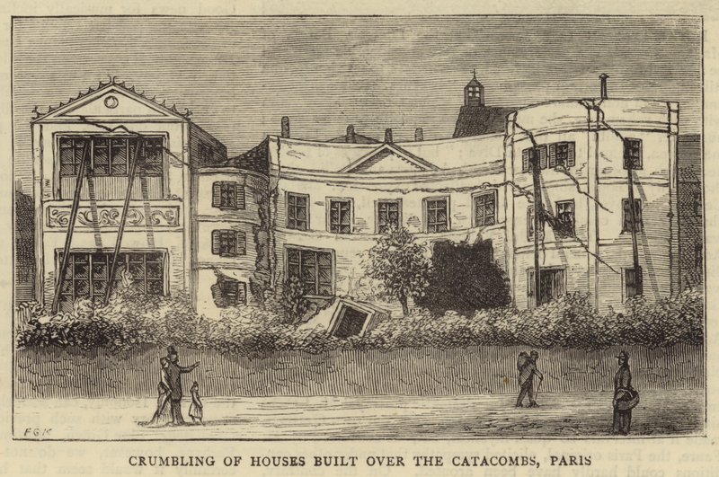 Crollo di Case Costruite sopra le Catacombe, Parigi da English School