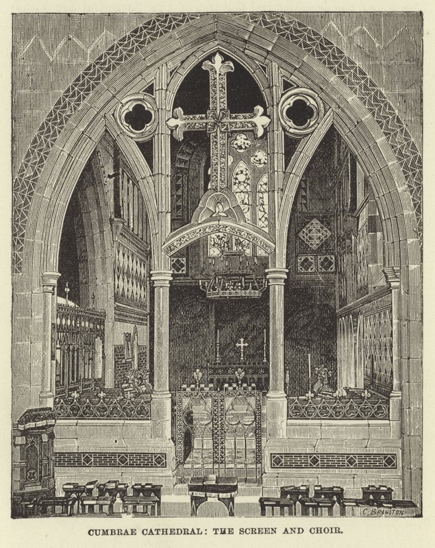 Cattedrale di Cumbrae, lo schermo e il coro da English School