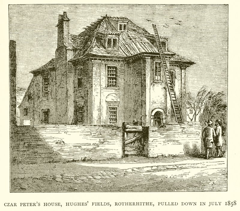 Casa dello Zar Pietro, Hughes Fields, Rotherhithe, demolita nel luglio 1858 da English School