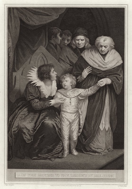 Il duca di York, fratello di Edoardo V, consegnato dalla regina da English School