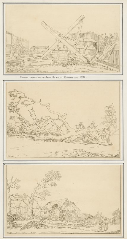 Danni causati dalla Grande Tempesta a Roehampton, 1780 da English School