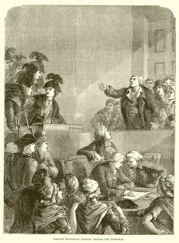 Danton che si difende davanti al Tribunale da English School