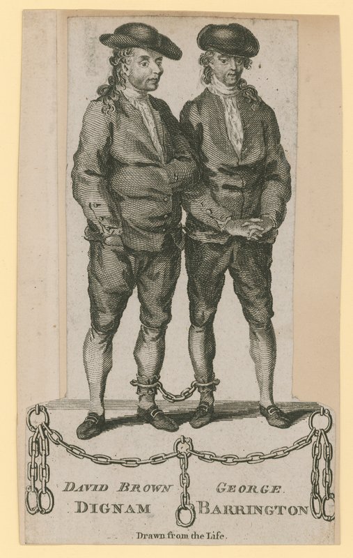 David Brown Dignam e George Barrington, disegnati dal vivo da English School