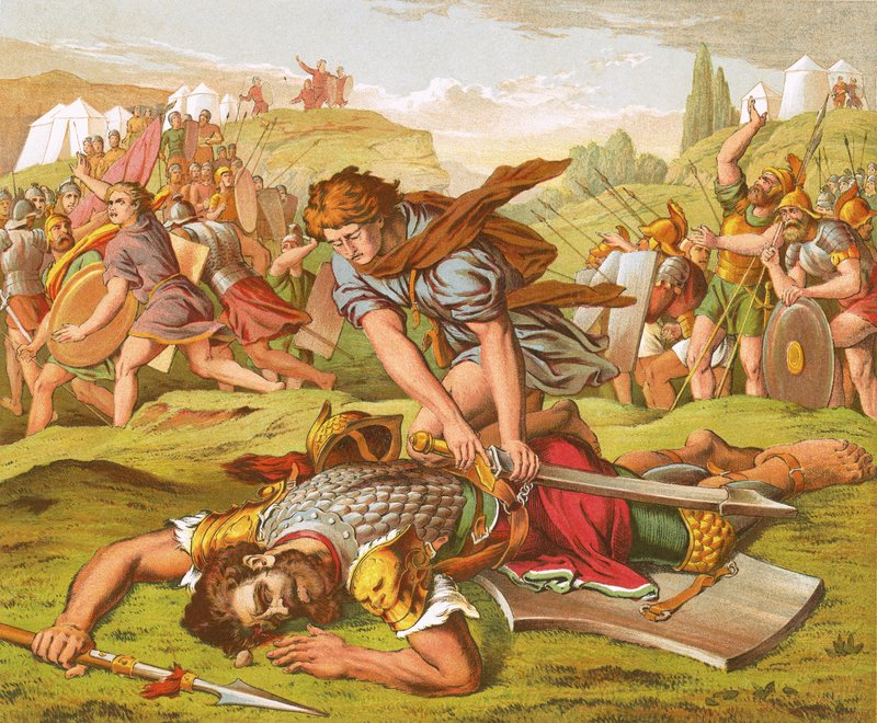 Davide che uccide il gigante Golia da English School