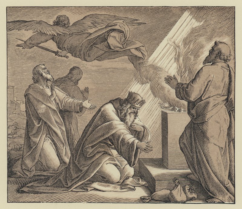 La Sottomissione di Davide al Giudizio di Dio (incisione) da English School