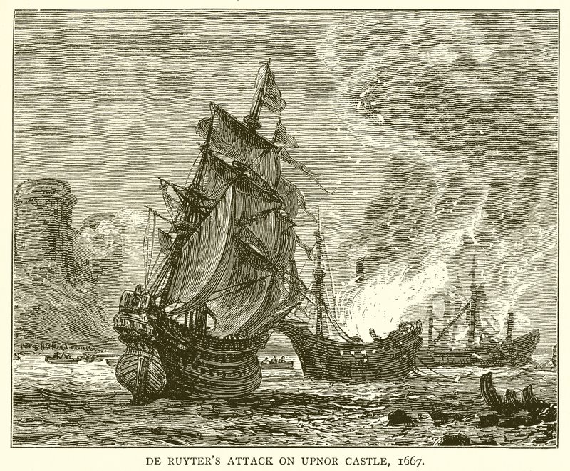 Attacco di De Ruyter al castello di Upnor, 1667 da English School