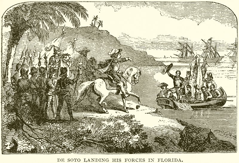 De Soto sbarca le sue forze in Florida da English School