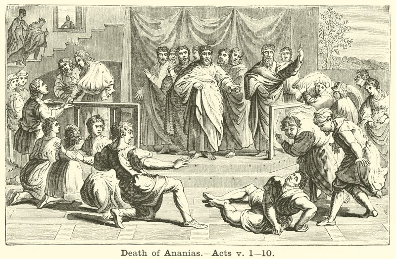 Morte di Anania, Atti, v, 1, 10 da English School