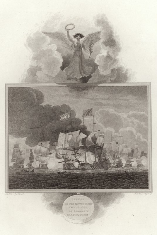 Sconfitta della flotta olandese, 13 luglio 1653, da parte degli ammiragli Blake e Monk da English School