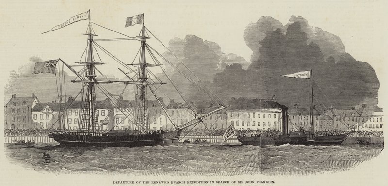 Partenza della Spedizione Rinnovata per la Ricerca di Sir John Franklin (incisione) da English School