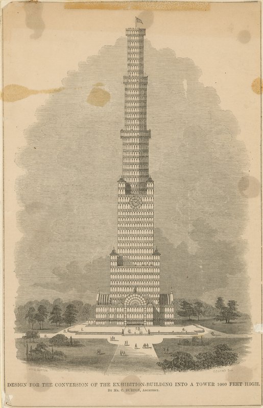 Progetto di Charles Burton per la conversione del Crystal Palace da English School