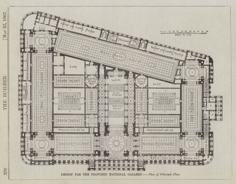 Progetto per la Galleria Nazionale, Piano del Piano Principale (incisione) da English School