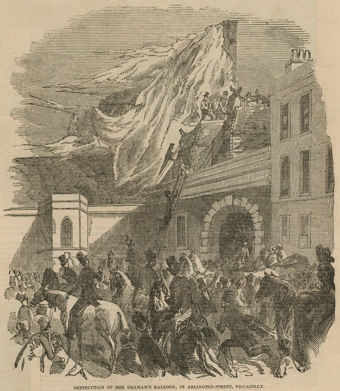 Distruzione del pallone di Mrs Graham in Arlington Street, Piccadilly da English School