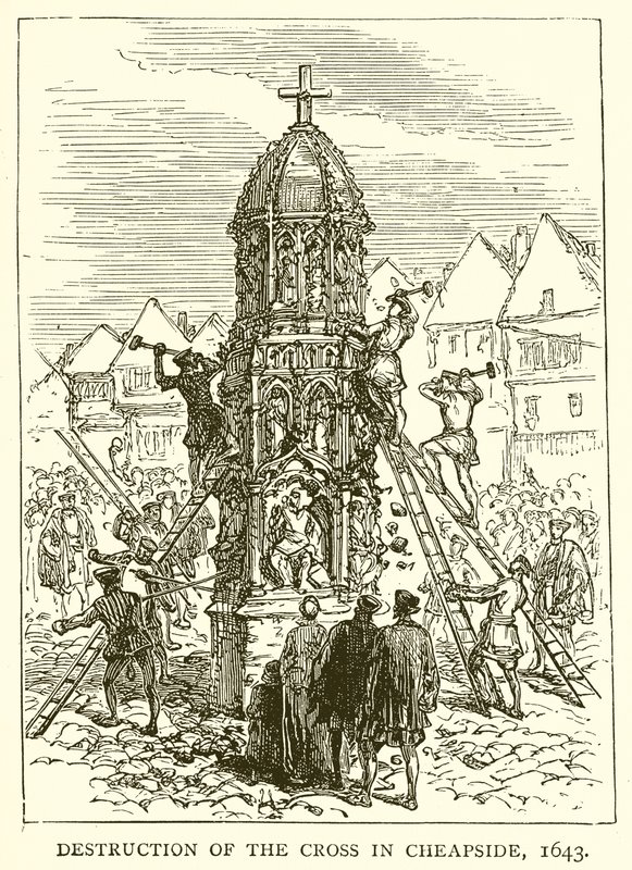 Distruzione della croce a Cheapside, 1643 da English School