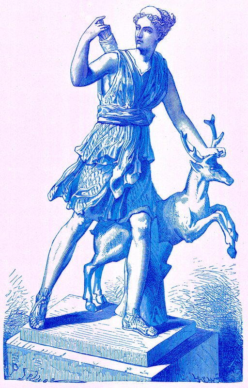Diana con la cerva, illustrazione da History of Rome di Victor Duruy, pubblicato nel 1884 da English School