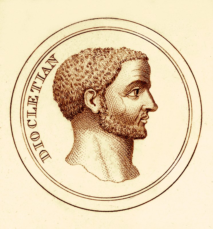 Diocleziano, illustrazione da Il Dizionario Storico Universale di George Crabb, pubblicata nel 1825 da English School