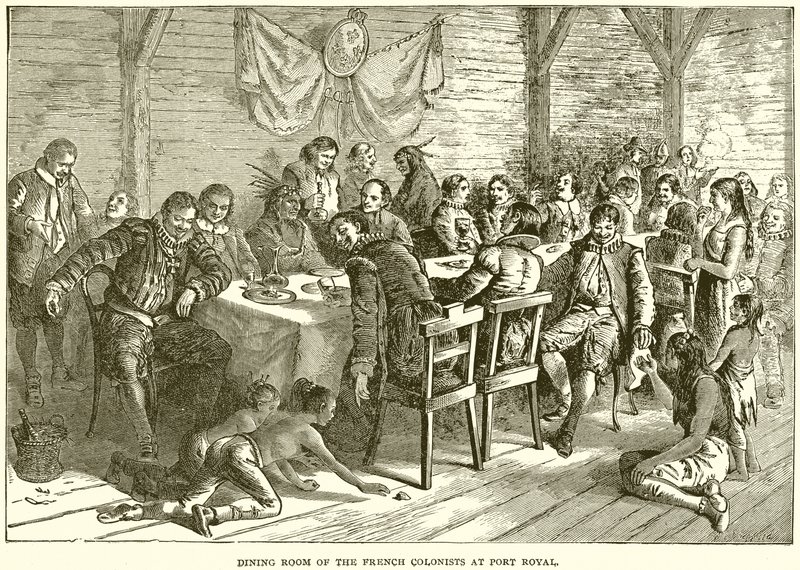 Sala da pranzo dei coloni francesi a Port Royal da English School