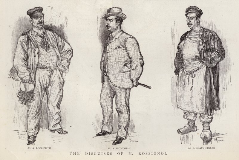 Travestimenti usati dal detective della polizia parigina Gustave Rossignol da English School