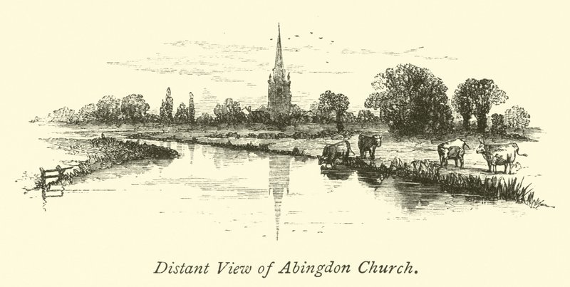 Vista distante della chiesa di Abingdon da English School